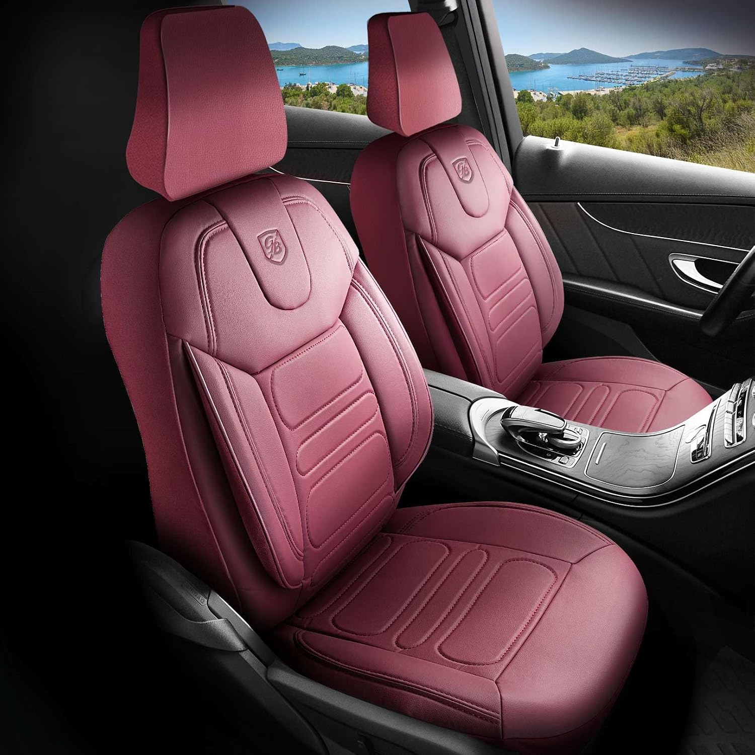 Premium Car Seat Covers Front Seat, Nappa Leather Car Seat Cover for SUV, Cars, Most Pickups, Car Seat Protector, Car Seat Covers Front Seats