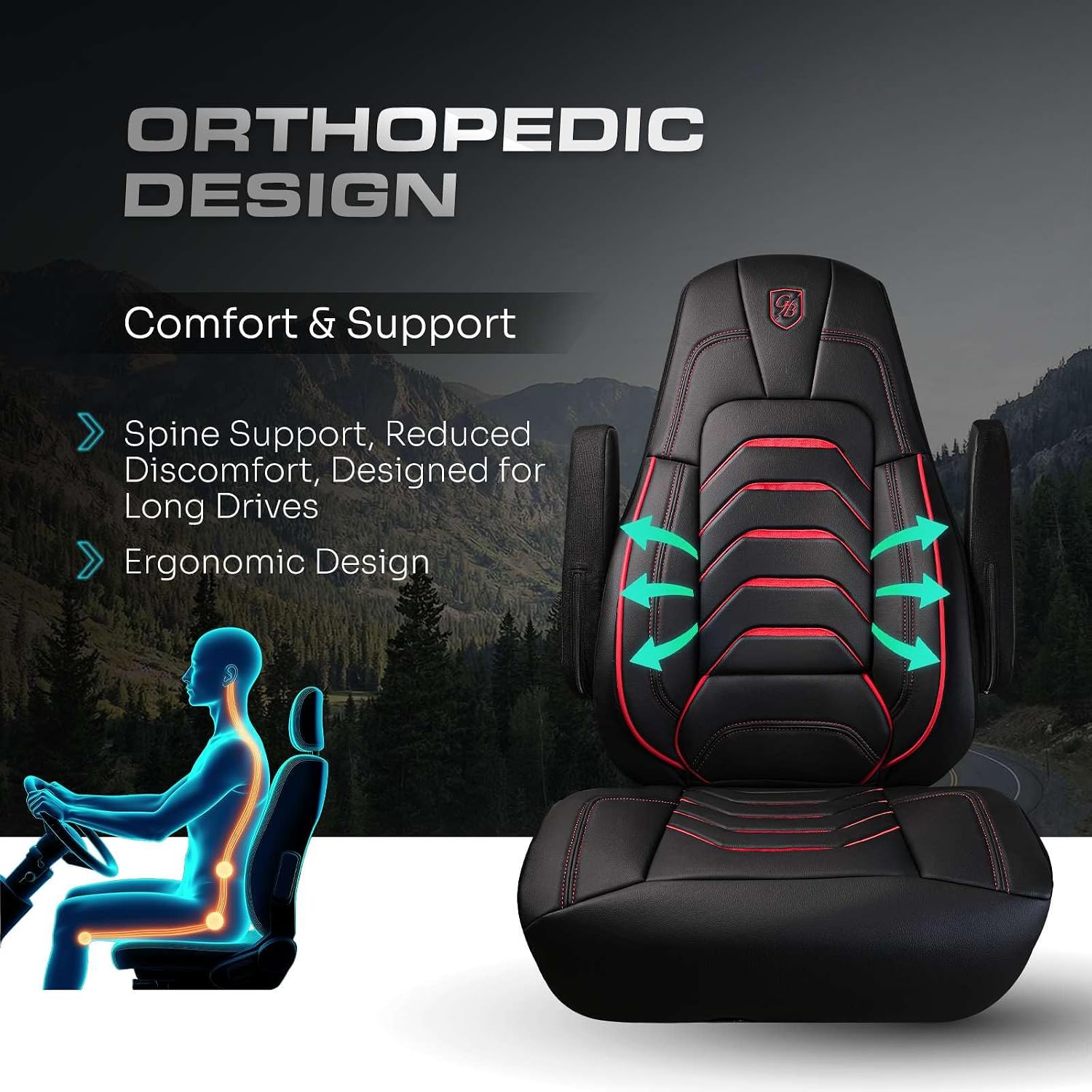 Custom Fit Truck Seat Cover for Cascadia 33”, Premium Vinyl Fabric, Includes Armrest Covers and Assebly Tool