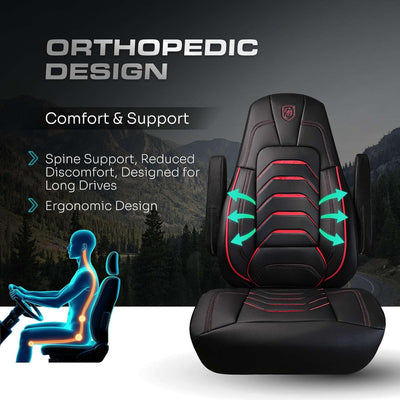 Custom Fit Truck Seat Cover for Cascadia 33”, Premium Vinyl Fabric, Includes Armrest Covers and Assebly Tool