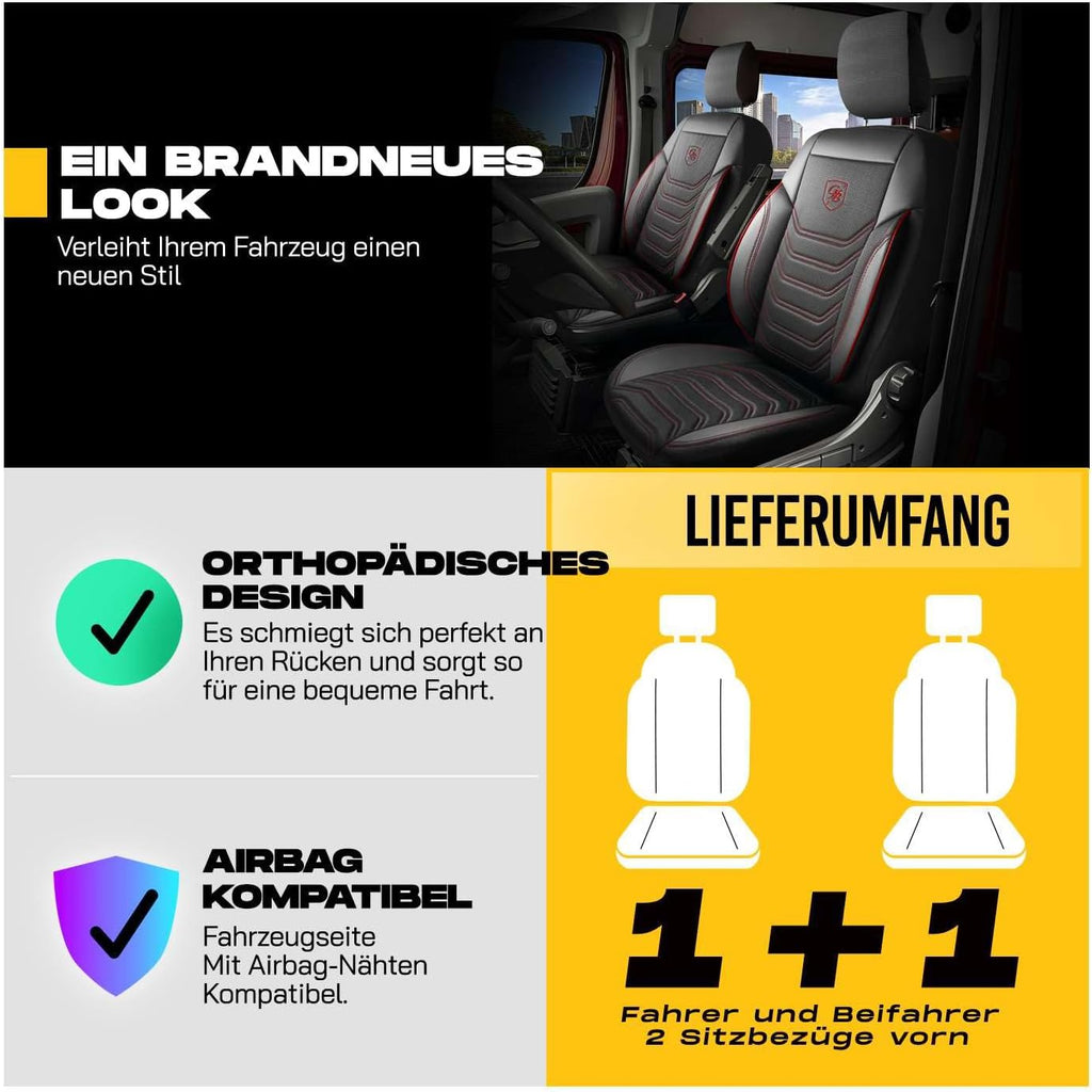 Autositzbezüge Universal 2+1 für Citroen Jumper (2014-2026), Piqué-Stoff