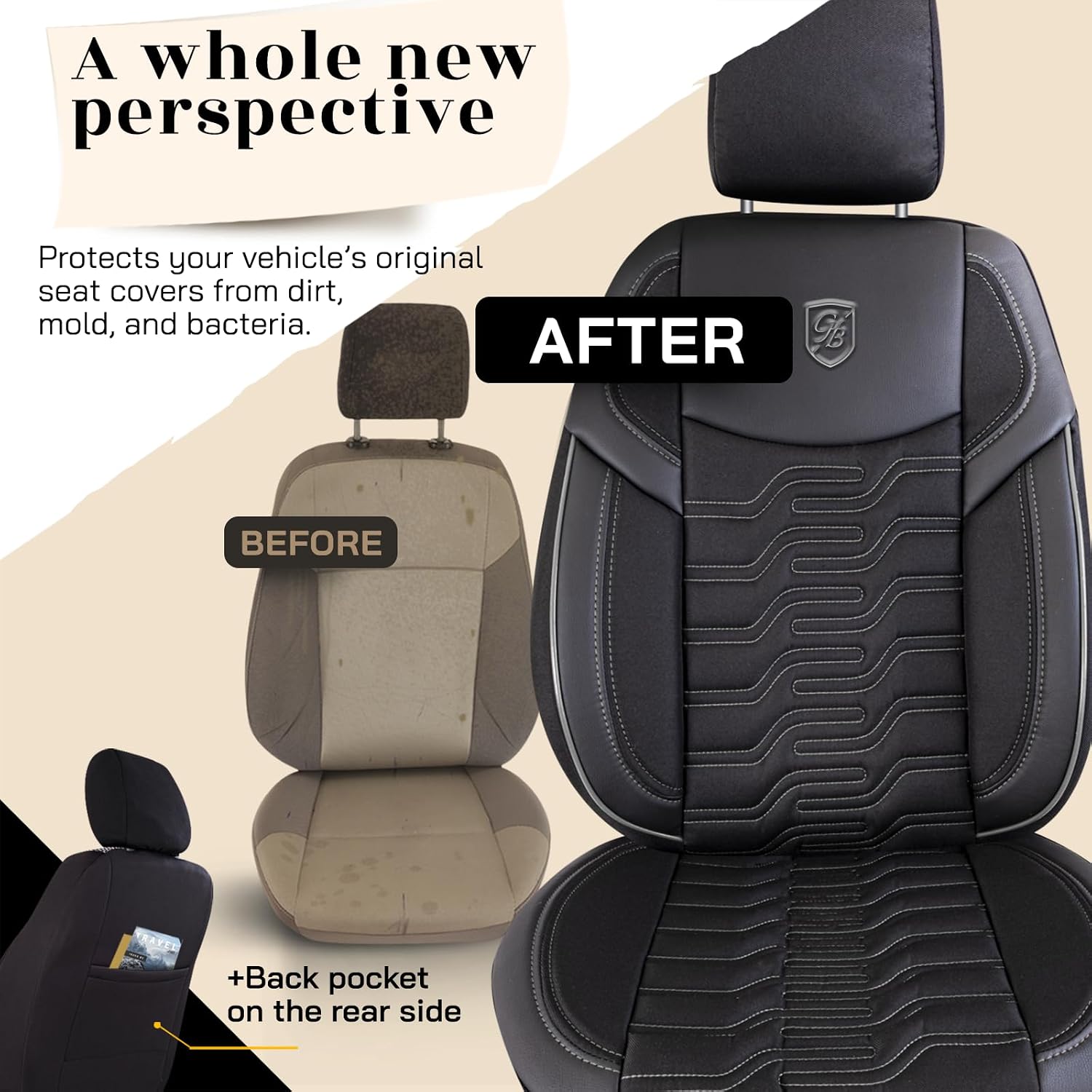Premium Car Seat Covers for Ford Explorer 2001-2026, Jacquard Car Seat Cover for SUV, Cars, Most Pickups, Car Seat Protector, Car Seat Covers Front Seats
