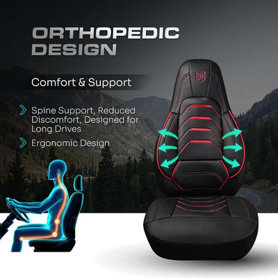 Custom Fit Truck Seat Cover for Volvo VNL 300 400 740 760 860 & VNR 300 400 640 660 (2019-2025), Vinyl Fabric, Includes Armrest Covers and Assebly Tool