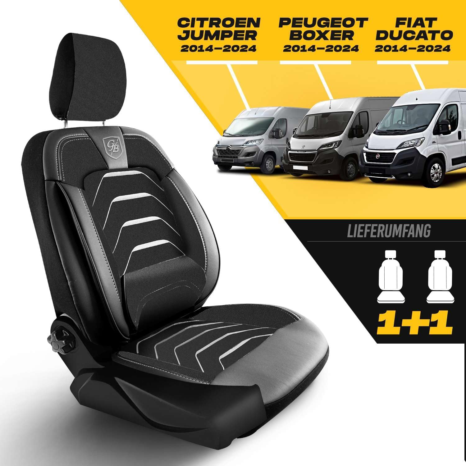Autositzbezüge Universal 1+1 für Peugeot Boxer (2014-2026), Leinen