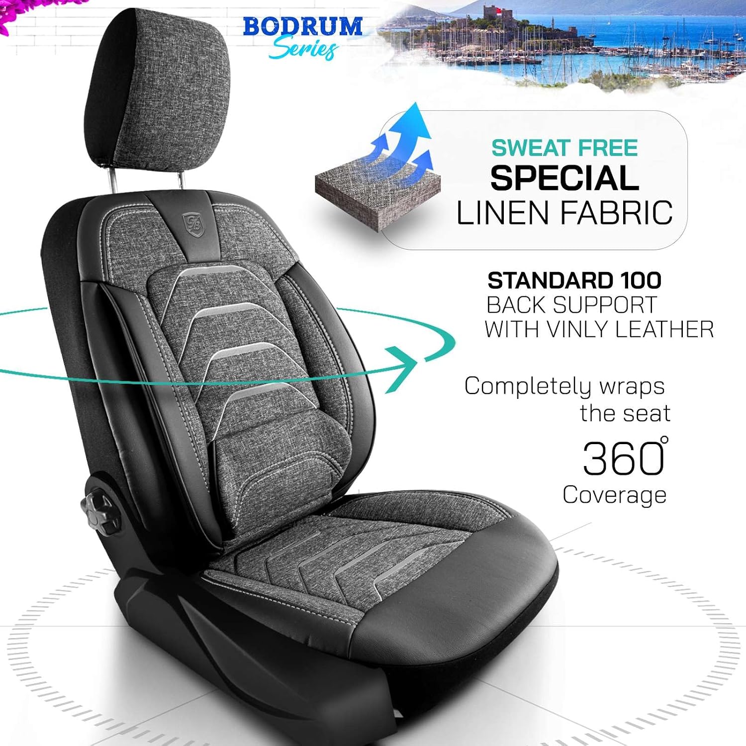 Premium Car Seat Covers Front Seat, Linen Car Seat Cover for SUV, Cars, Most Pickups, Car Seat Protector, Car Seat Covers Front Seats