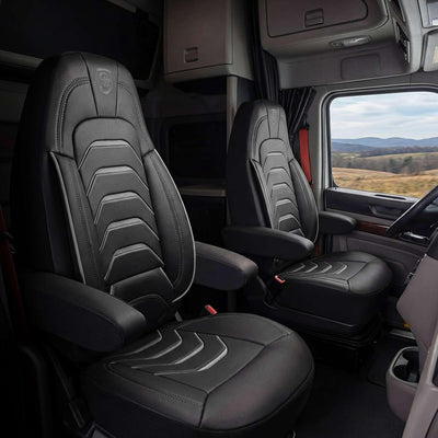 Custom Fit Truck Seat Cover for Peterbilt 579, 567, Premium Vinyl Fabric, Includes Armrest Covers and Assebly Tool