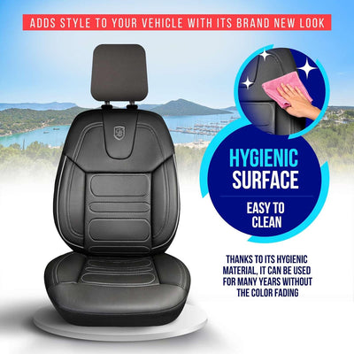 Premium Car Seat Covers Front Seat, Nappa Leather Car Seat Cover for SUV, Cars, Most Pickups, Car Seat Protector, Car Seat Covers Front Seats