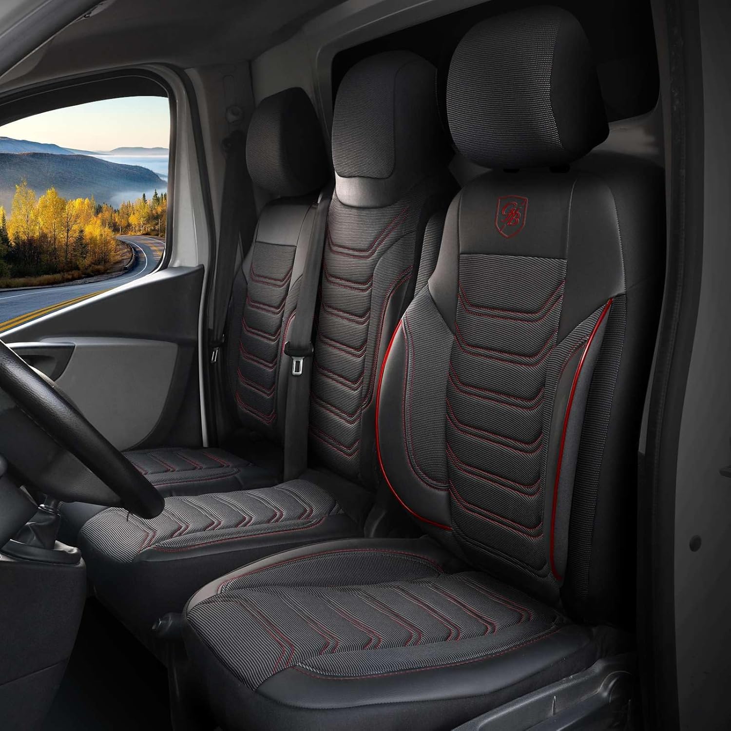 Autositzbezüge Universal 2+1 für  OPEL Vivaro B (2014-2018), Piqué-Stoff