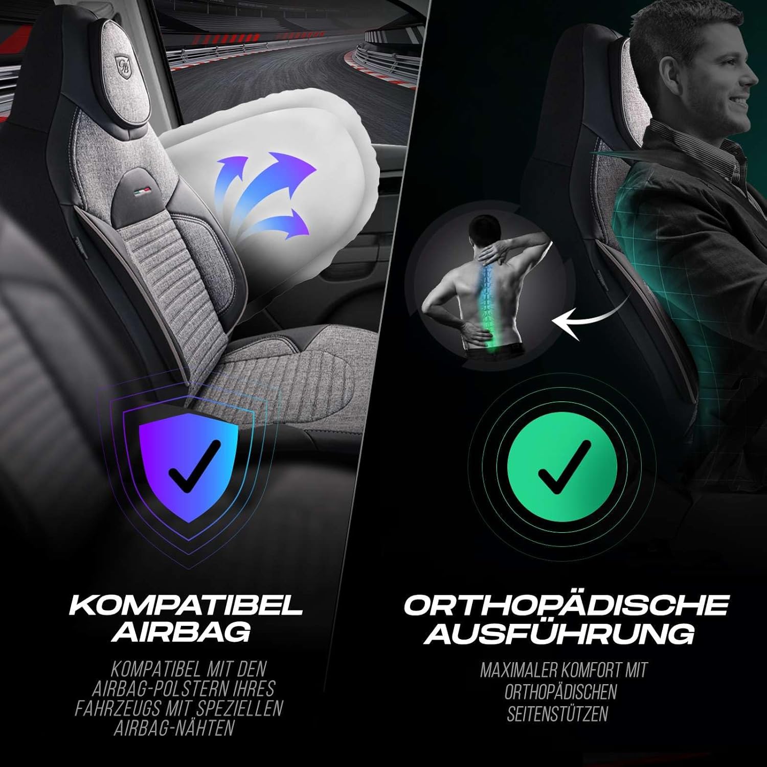 Enzo Autositzbezüge für BMW 1er, Leinen