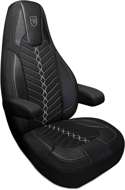 Custom Fit Truck Seat Cover for Volvo VNL 300 400 740 760 860 & VNR 300 400 640 660 (2019-2025), Linen Fabric, Includes Armrest Covers and Assebly Tool