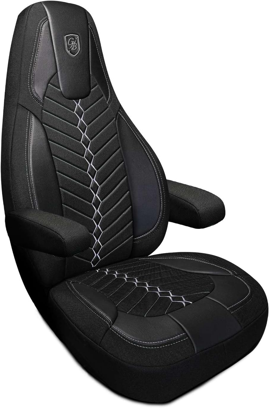 Custom Fit Truck Seat Cover for Volvo VNL 300 400 740 760 860 & VNR 300 400 640 660 (2019-2025), Linen Fabric, Includes Armrest Covers and Assebly Tool