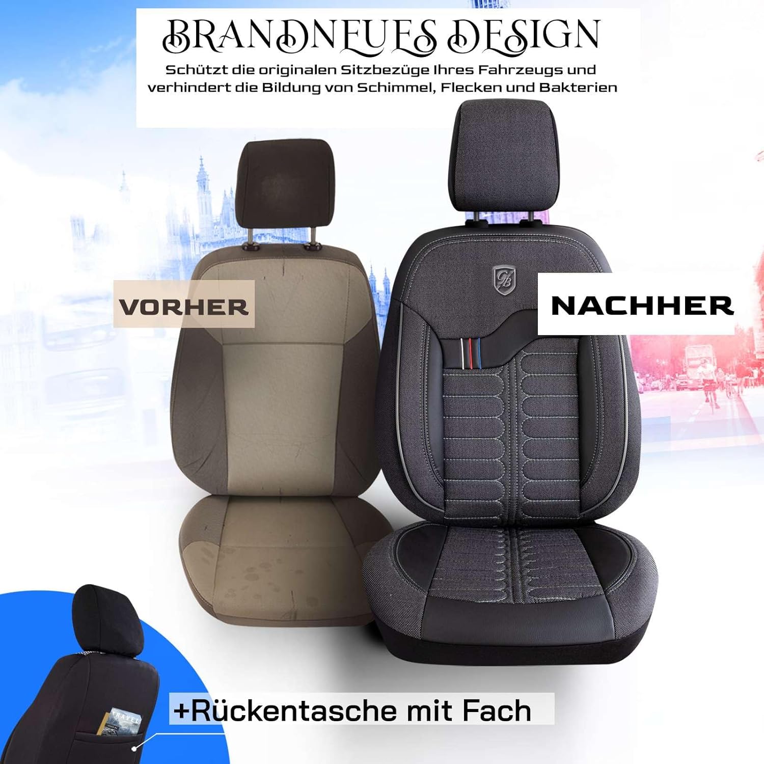 Londra Autositzbezüge für BMW 1er, Jacquard Sitzauflage