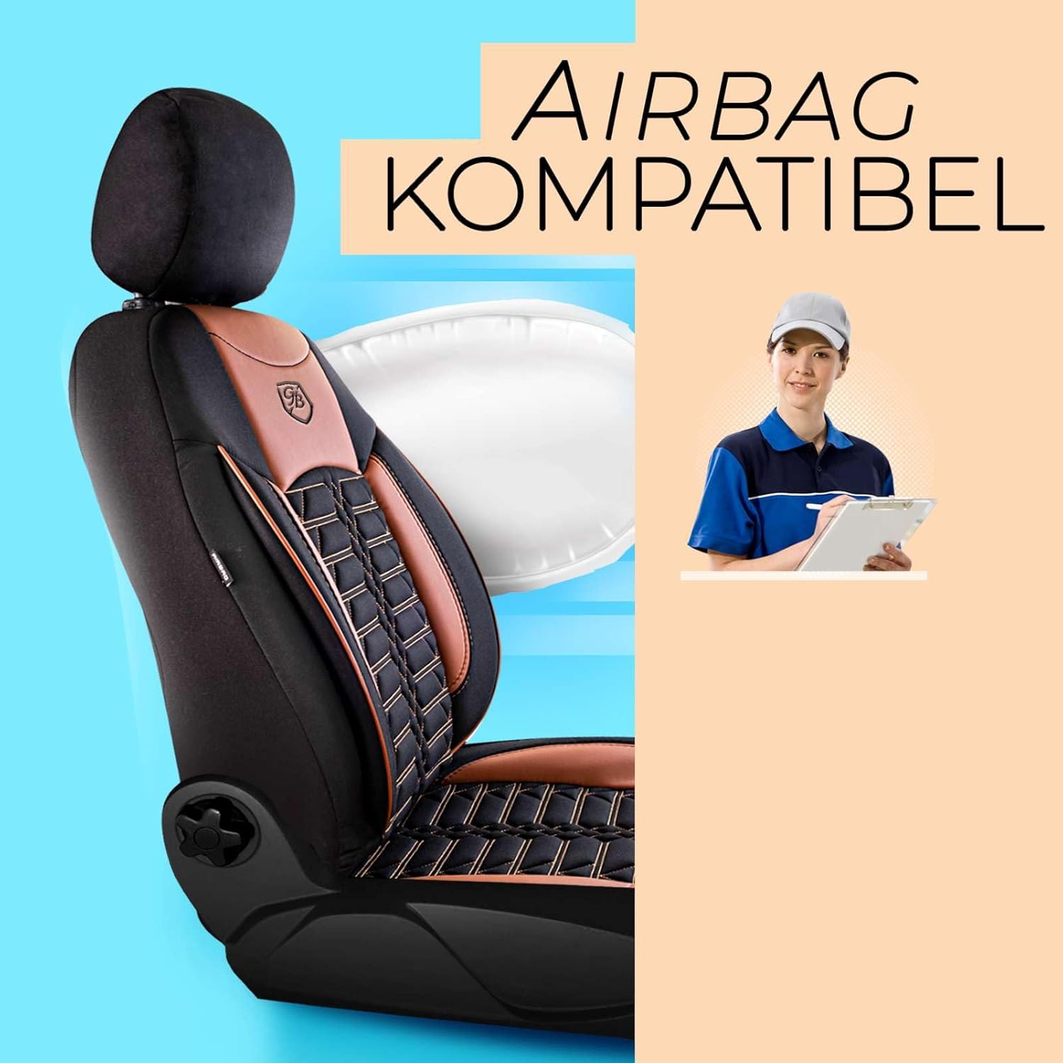 Venice Autositzbezüge für VW Caddy, Jacquard Sitzauflage