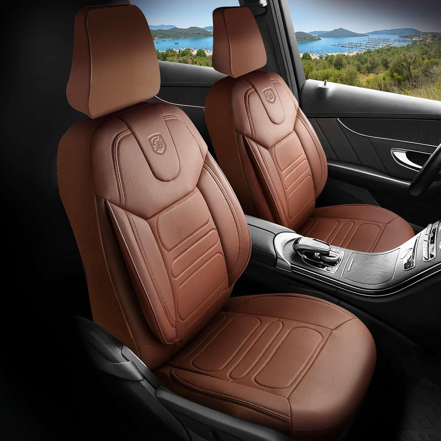 Premium Car Seat Covers for Honda Civic 2000-2026, Nappa Leather Car Seat Cover for SUV, Cars, Most Pickups, Car Seat Protector, Car Seat Covers Front Seats