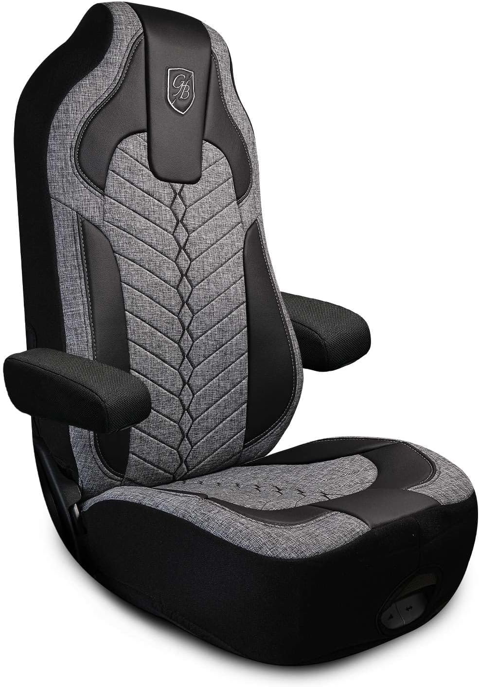 Custom Fit Truck Seat Cover for Kenworth T680, T880, W990, Linen Fabric, Includes Armrest Covers and Assebly Tool