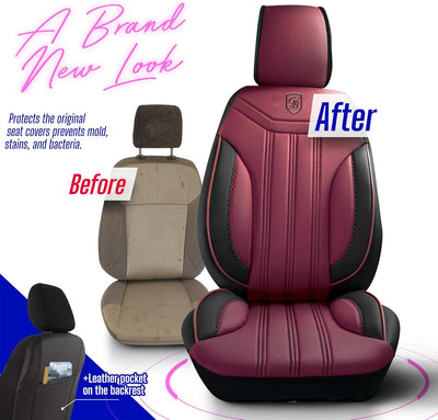 Premium Car Seat Covers Full Set, Nappa Leather Car Seat Cover for SUV, Cars, Most Pickups, Car Seat Protector, Car Seat Covers Full Set
