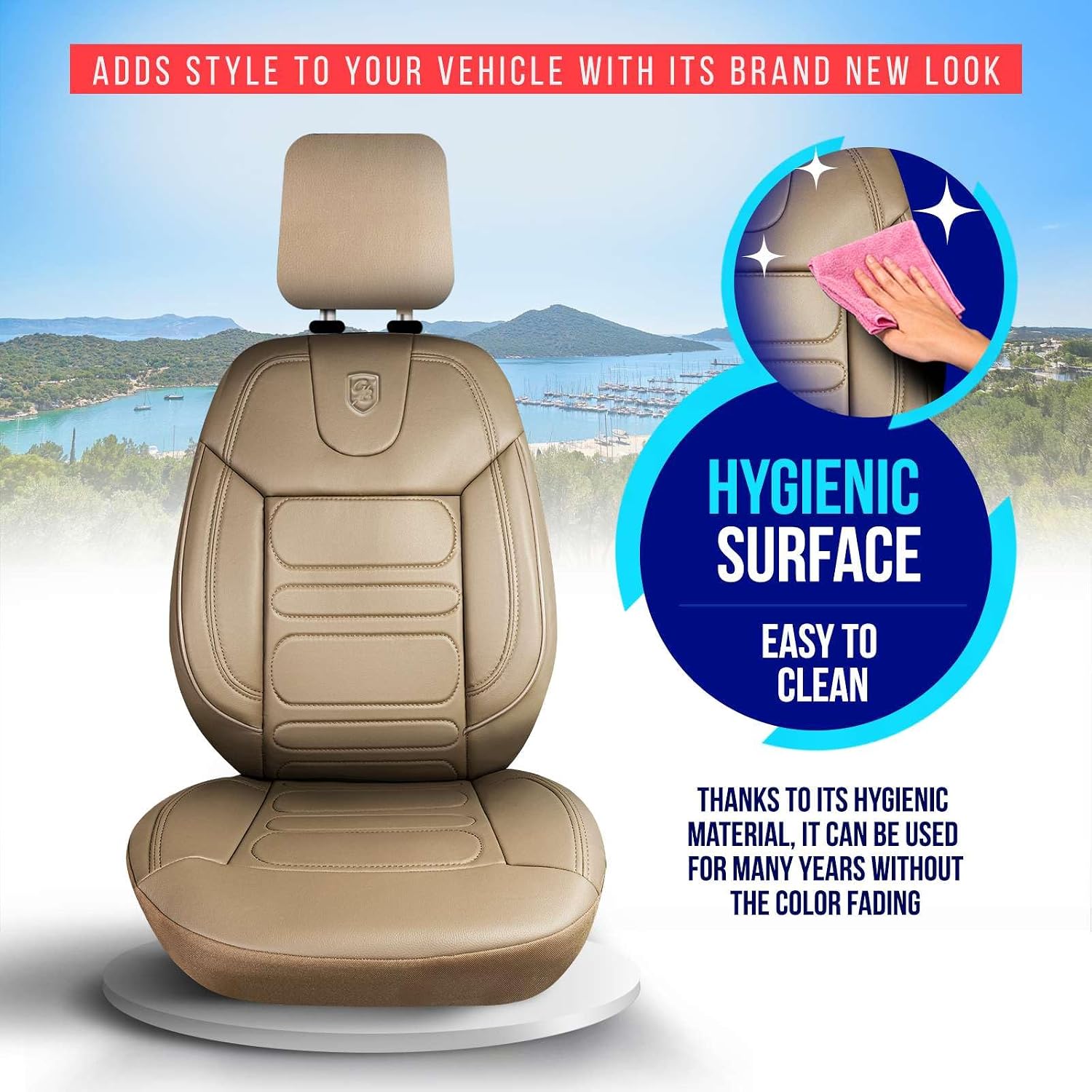 Premium Car Seat Covers Front Seat, Nappa Leather Car Seat Cover for SUV, Cars, Most Pickups, Car Seat Protector, Car Seat Covers Front Seats