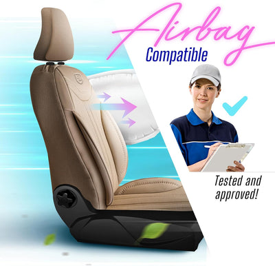 Premium Car Seat Covers Full Set, Nappa Leather Car Seat Cover for SUV, Cars, Most Pickups, Car Seat Protector, Car Seat Covers Full Set
