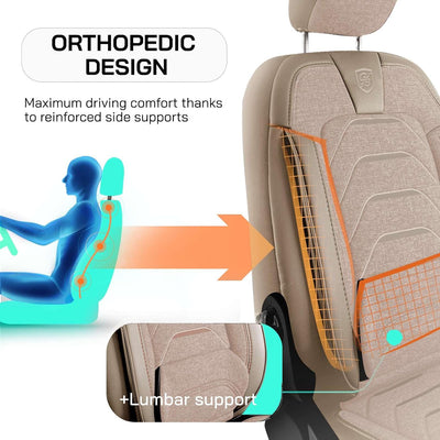 Premium Car Seat Covers Front Seat, Linen Car Seat Cover for SUV, Cars, Most Pickups, Car Seat Protector, Car Seat Covers Front Seats