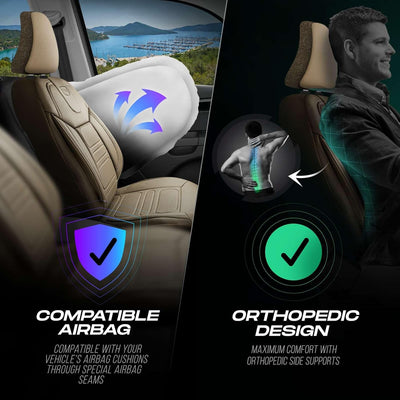 Premium Car Seat Covers for Jeep Wrangler 2000-2026, Nappa Leather Car Seat Cover for SUV, Cars, Most Pickups, Car Seat Protector, Car Seat Covers Front Seats
