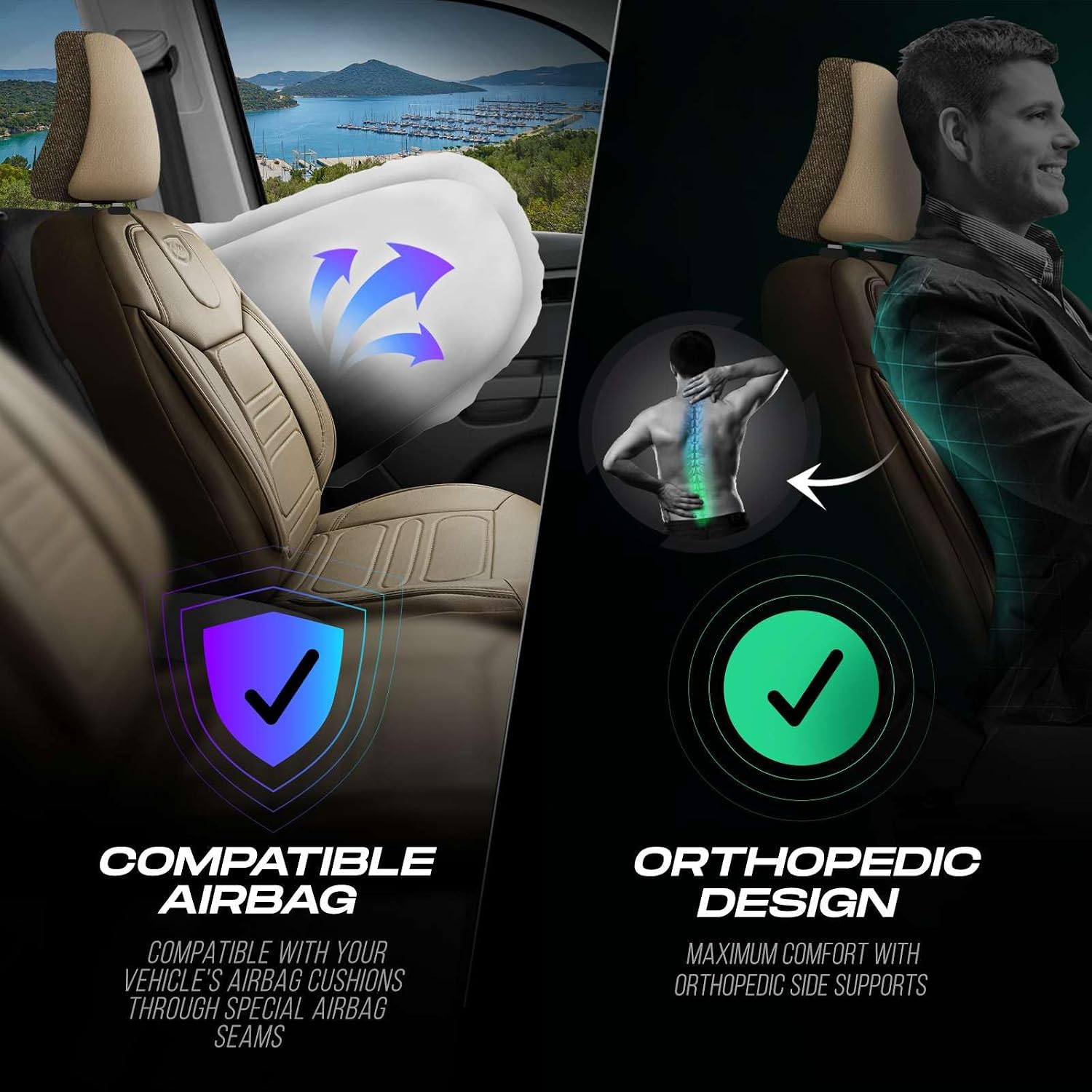 Premium Car Seat Covers for Subaru Forester 2007-2026, Nappa Leather Car Seat Cover for SUV, Cars, Most Pickups, Car Seat Protector, Car Seat Covers Front Seats