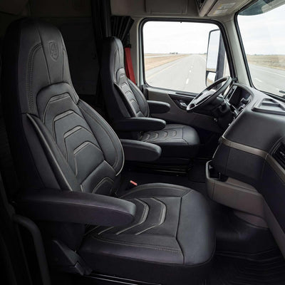 Custom Fit Truck Seat Cover for Volvo VNL 300 400 740 760 860 & VNR 300 400 640 660 (2019-2025), Vinyl Fabric, Includes Armrest Covers and Assebly Tool