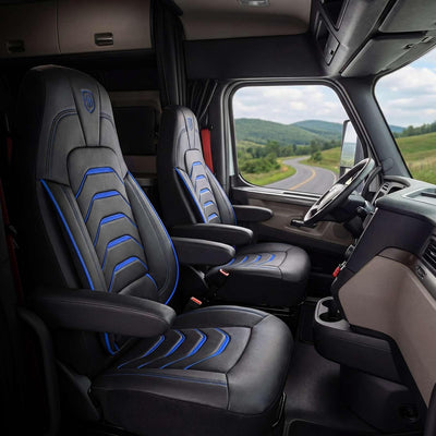 Custom Fit Truck Seat Cover for Cascadia 33”, Premium Vinyl Fabric, Includes Armrest Covers and Assebly Tool