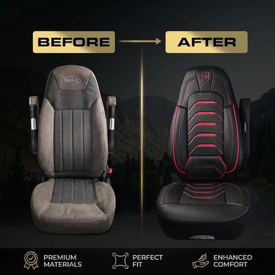 Custom Fit Truck Seat Cover for Peterbilt 579, 567, Premium Vinyl Fabric, Includes Armrest Covers and Assebly Tool