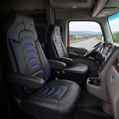Custom Fit Truck Seat Cover for Kenworth T680, T880, W990, Premium Vinyl Fabric, Includes Armrest Covers and Assebly Tool