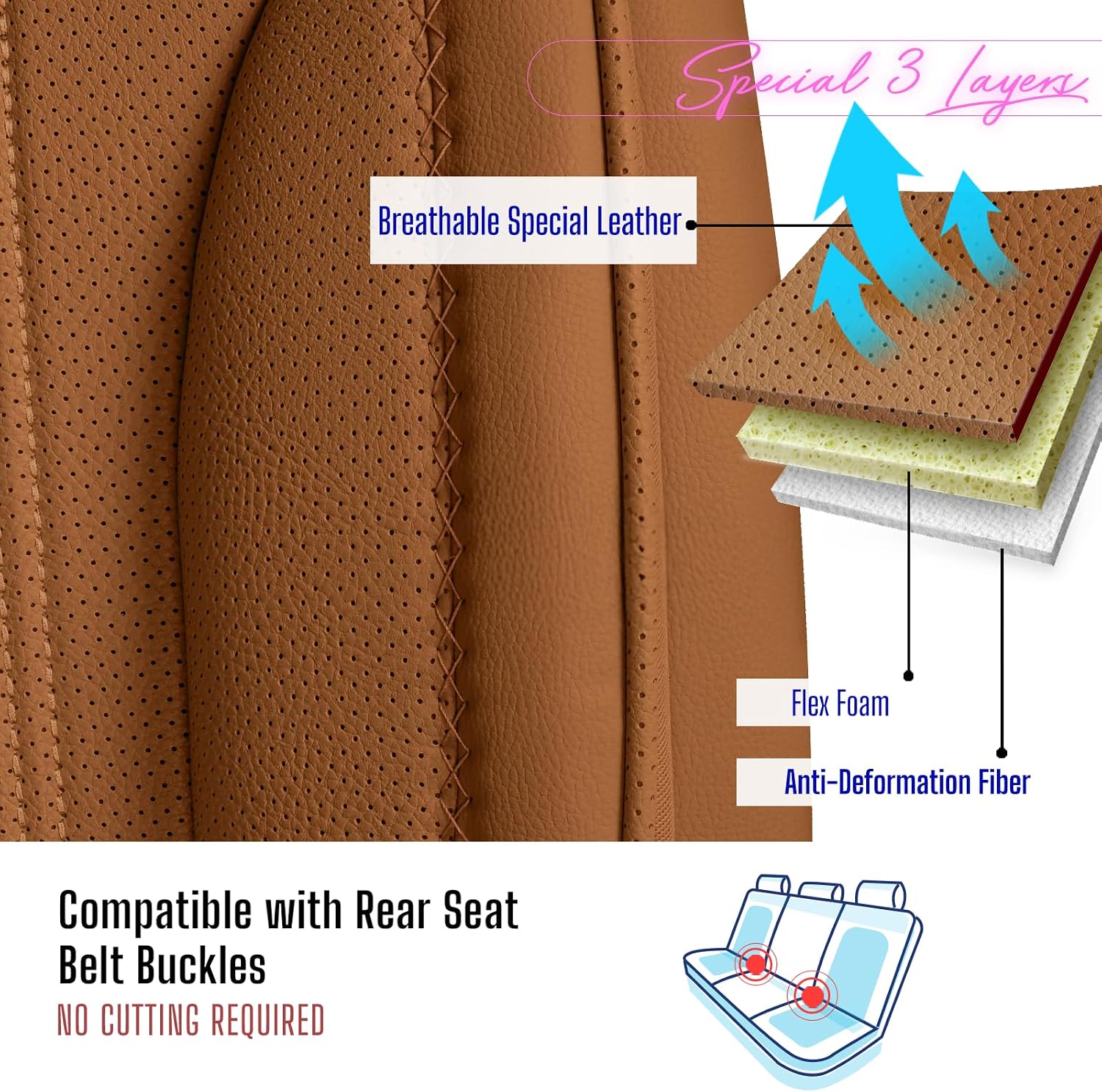 Premium Car Seat Covers Full Set, Nappa Leather Car Seat Cover for SUV, Cars, Most Pickups, Car Seat Protector, Car Seat Covers Full Set