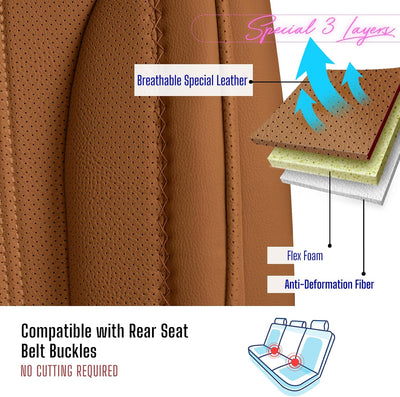 Premium Car Seat Covers Full Set, Nappa Leather Car Seat Cover for SUV, Cars, Most Pickups, Car Seat Protector, Car Seat Covers Full Set
