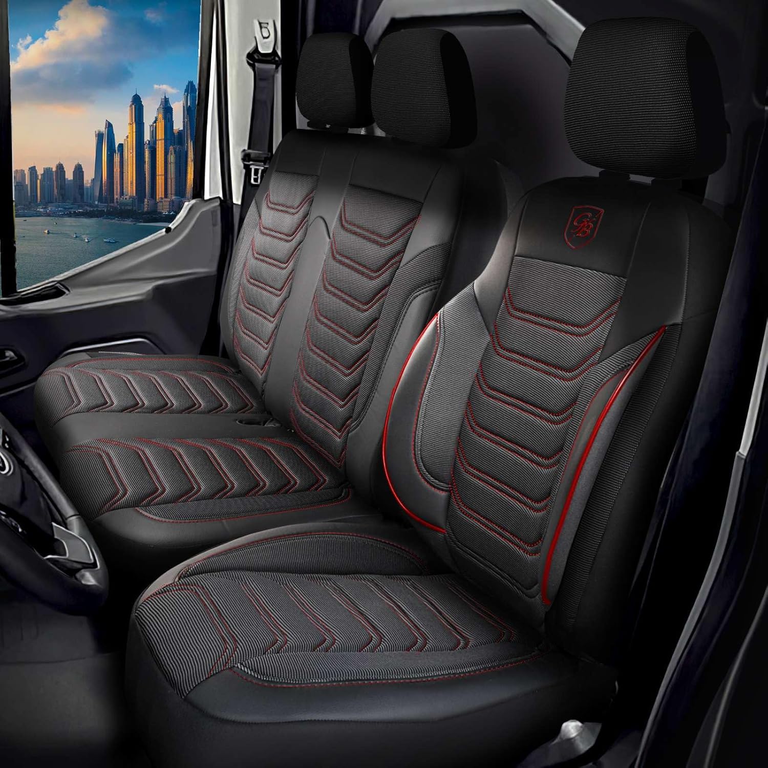 Autositzbezüge Universal 1+1 für Opel Movano C (2022-2026), Piqué-Stoff