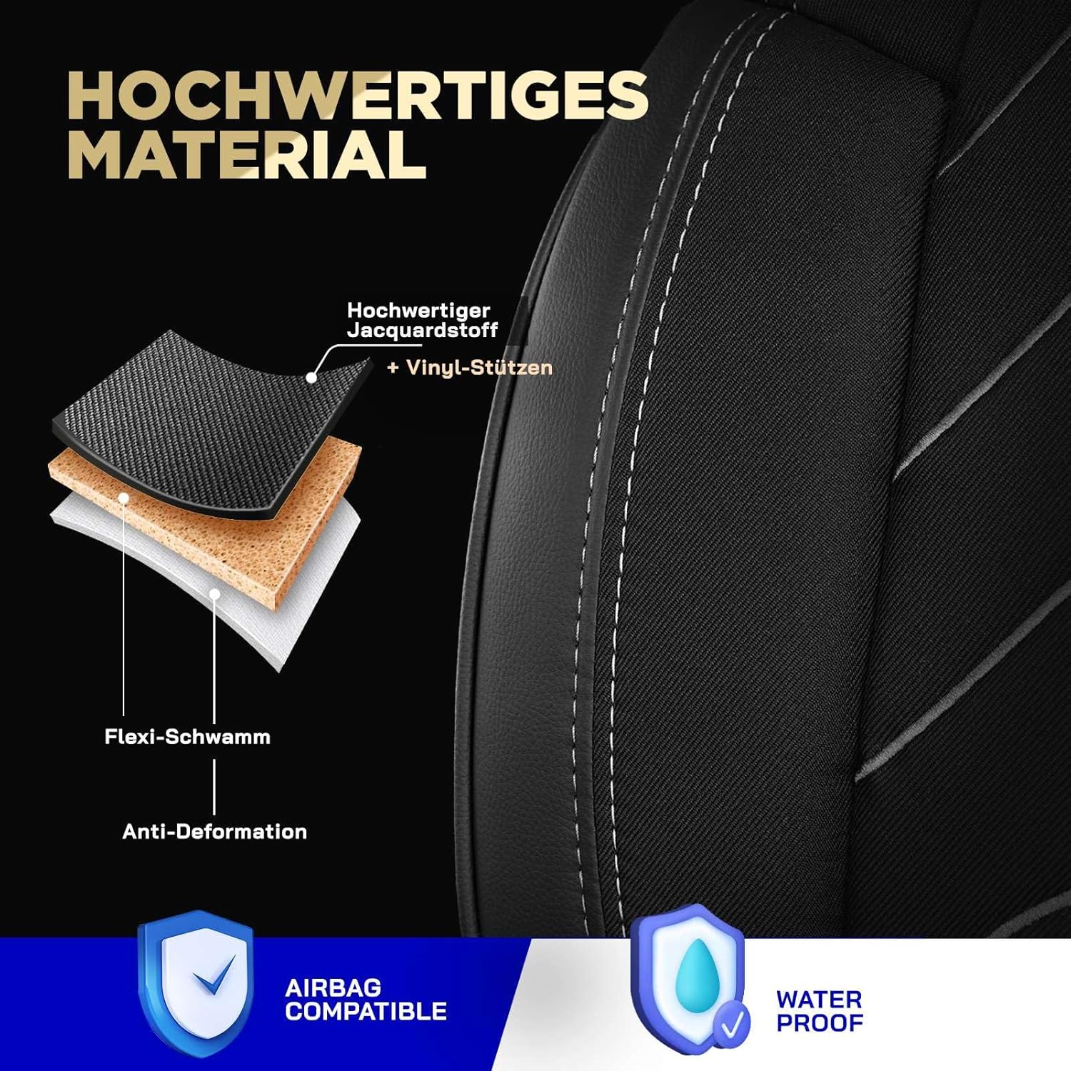 Autositzbezüge Universal 2+1 für  Nissan NV300 (2016-2021), Leinen
