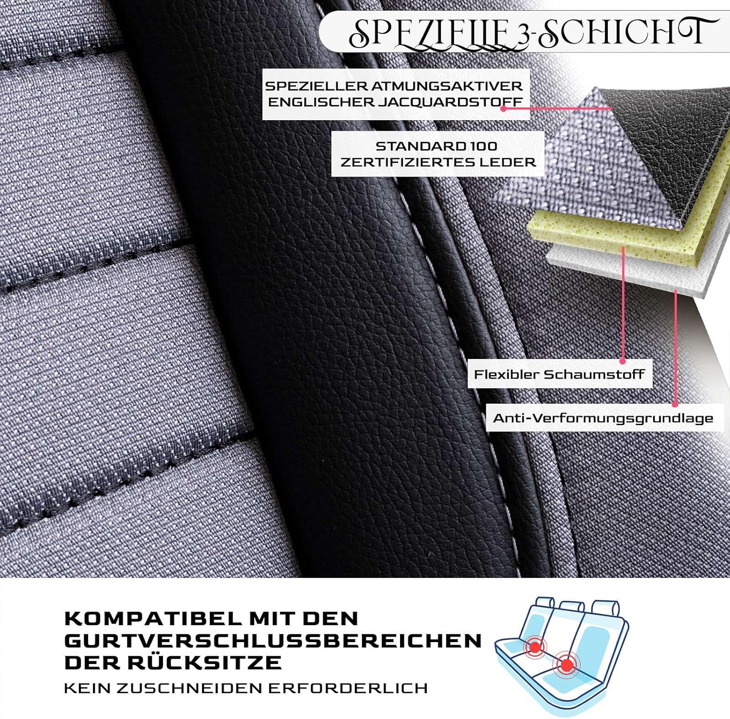 Londra Autositzbezüge für BMW 1er, Jacquard Sitzauflage