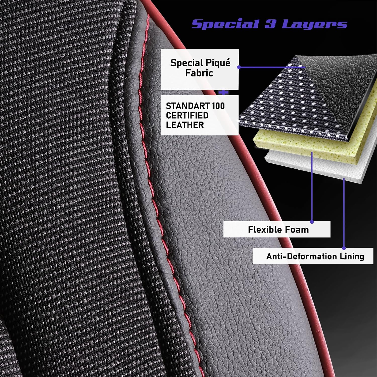 Premium Car Seat Covers Full Set, Piqué Fabric Car Seat Cover for SUV, Cars, Most Pickups, Car Seat Protector, Car Seat Covers Full Set
