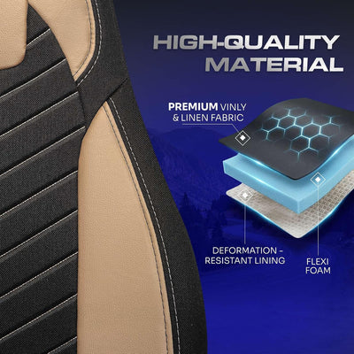 Custom Fit Truck Seat Cover for Volvo VNL 300 400 740 760 860 & VNR 300 400 640 660 (2019-2025), Linen Fabric, Includes Armrest Covers and Assebly Tool