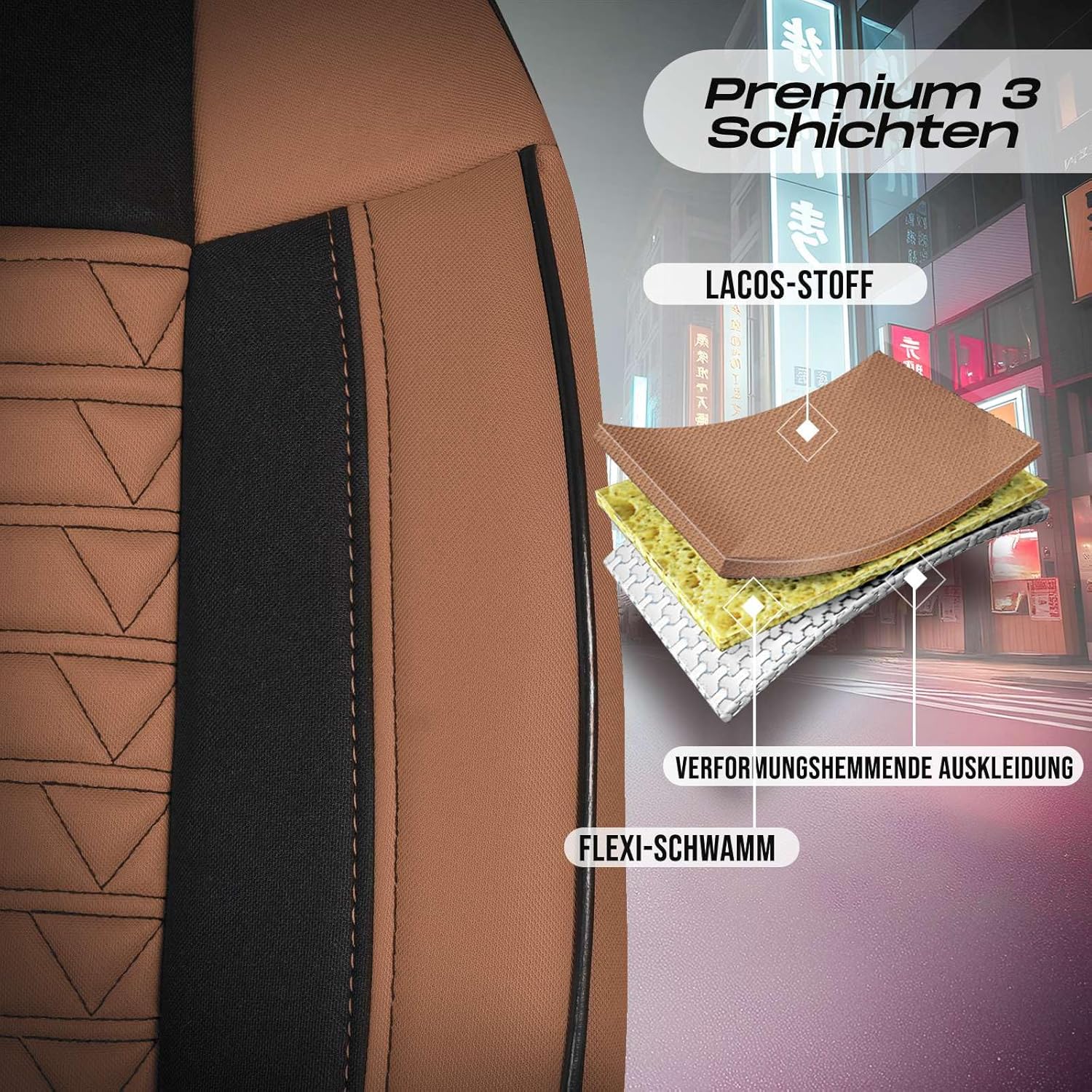 Polygon Autositzbezüge für BMW 1er, Lacoste-Stoff