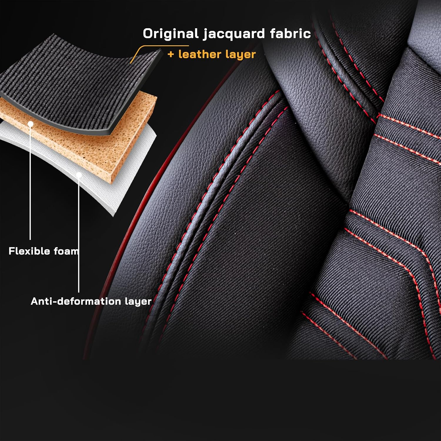 Premium Car Seat Covers for Honda CRV 2000-2026, Jacquard Car Seat Cover for SUV, Cars, Most Pickups, Car Seat Protector, Car Seat Covers Front Seats