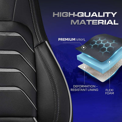 Custom Fit Truck Seat Cover for Volvo VNL 300 400 740 760 860 & VNR 300 400 640 660 (2019-2025), Vinyl Fabric, Includes Armrest Covers and Assebly Tool