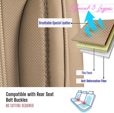 Premium Car Seat Covers Front Seat, Nappa Leather Car Seat Cover for SUV, Cars, Most Pickups, Car Seat Protector, Car Seat Covers Front Seats