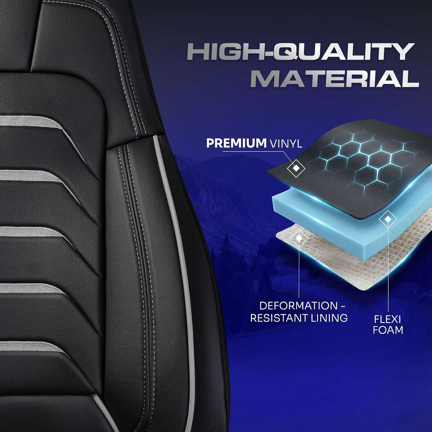 Custom Fit Truck Seat Cover for Cascadia 33”, Premium Vinyl Fabric, Includes Armrest Covers and Assebly Tool