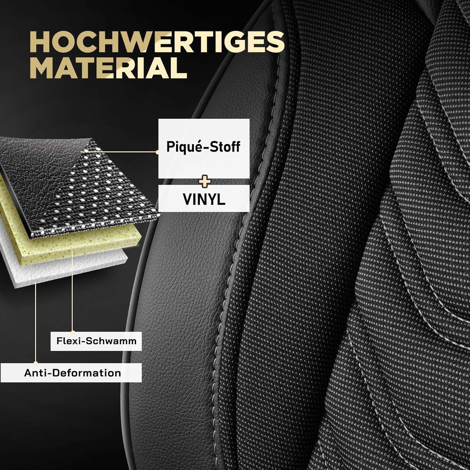 Autositzbezüge Universal 2+1 für Opel Movano C (2022-2026), Piqué-Stoff