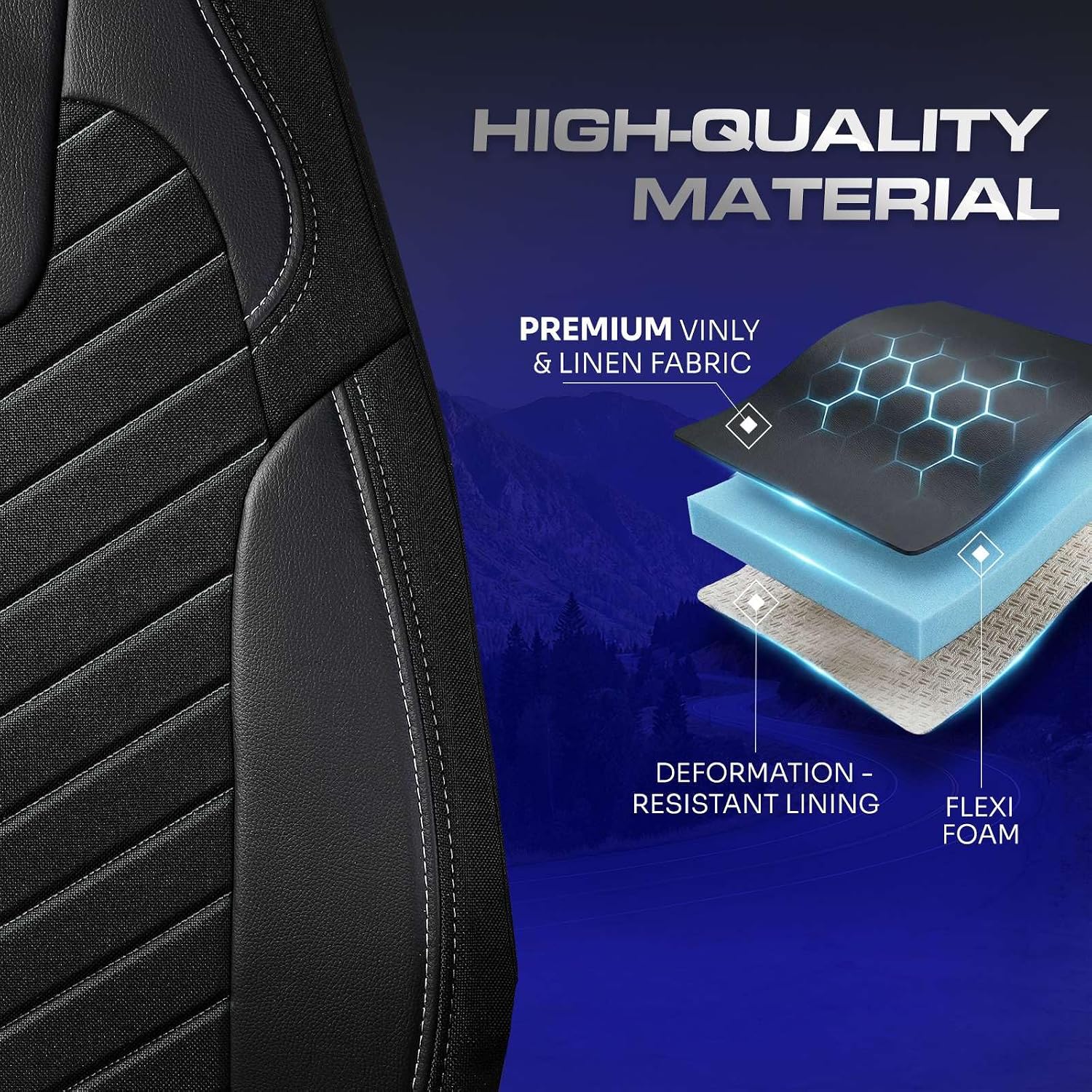 Custom Fit Truck Seat Cover for Peterbilt 579, 567, Linen Fabric, Includes Armrest Covers and Assebly Tool