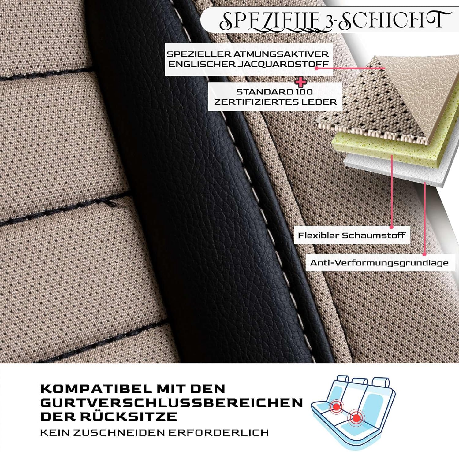 Londra Autositzbezüge für BMW 1er, Jacquard Sitzauflage