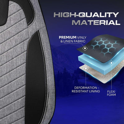 Custom Fit Truck Seat Cover for Peterbilt 579, 567, Linen Fabric, Includes Armrest Covers and Assebly Tool