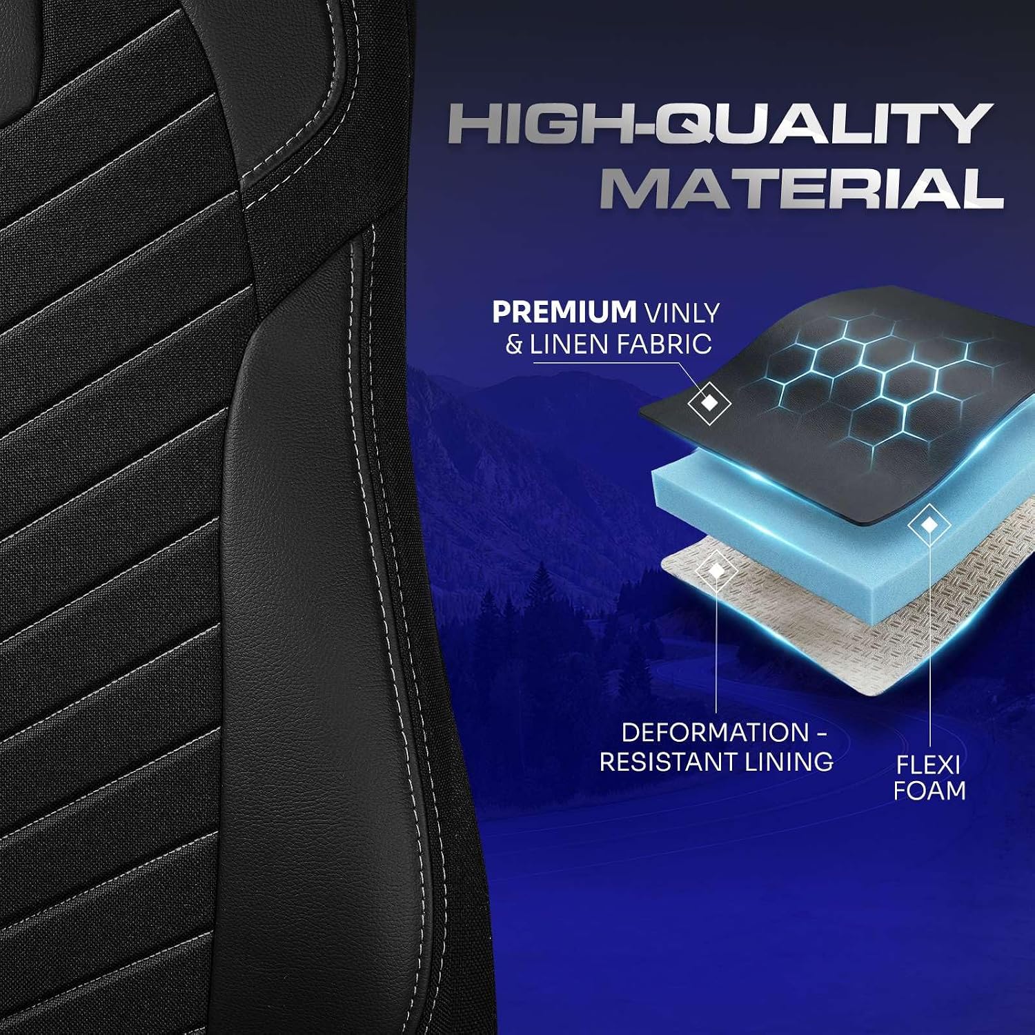 Custom Fit Truck Seat Cover for Kenworth T680, T880, W990, Linen Fabric, Includes Armrest Covers and Assebly Tool