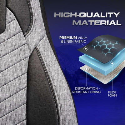 Custom Fit Truck Seat Cover for Volvo VNL 300 400 740 760 860 & VNR 300 400 640 660 (2019-2025), Linen Fabric, Includes Armrest Covers and Assebly Tool