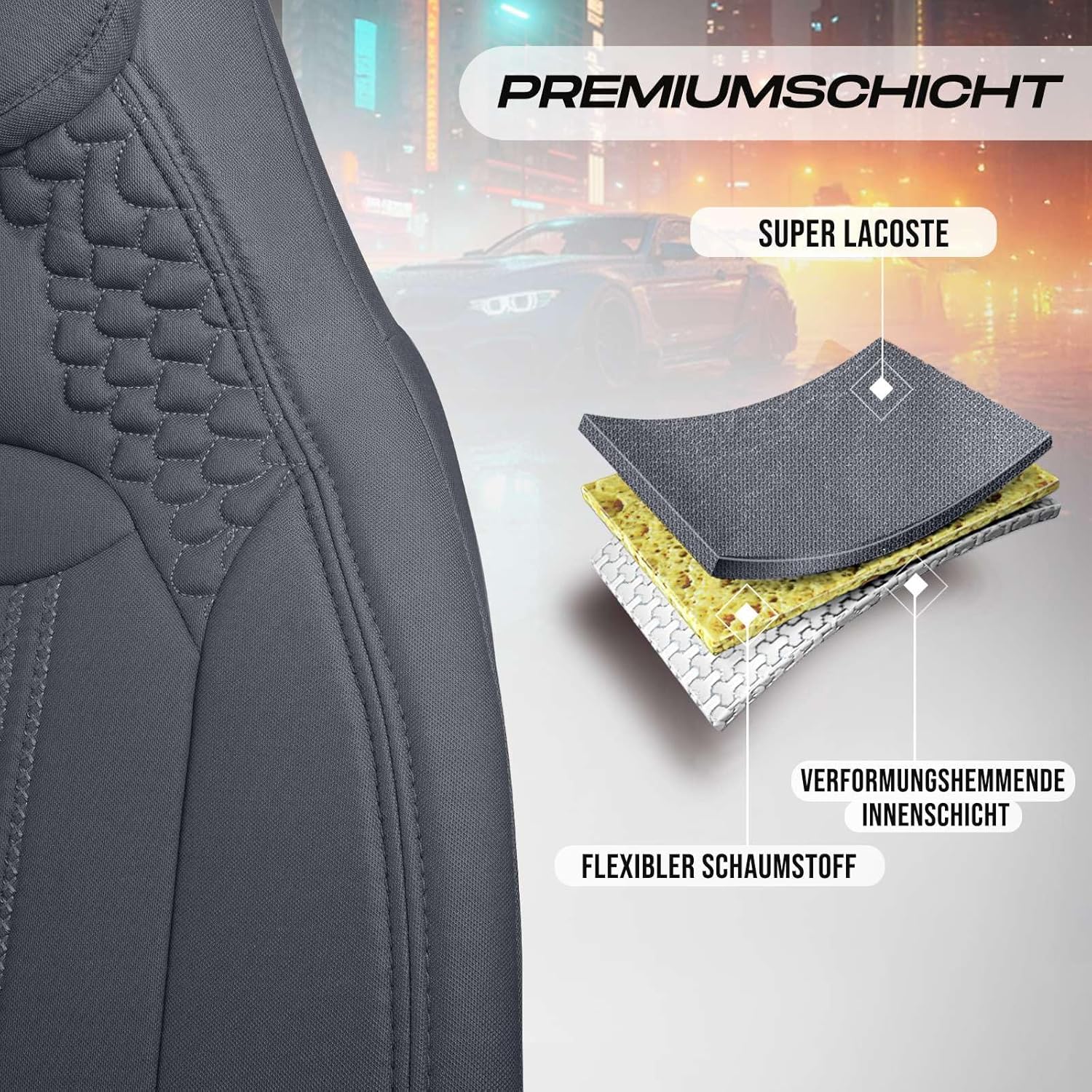 Hunter Autositzbezüge für BMW 1er, Lacoste-Stoff