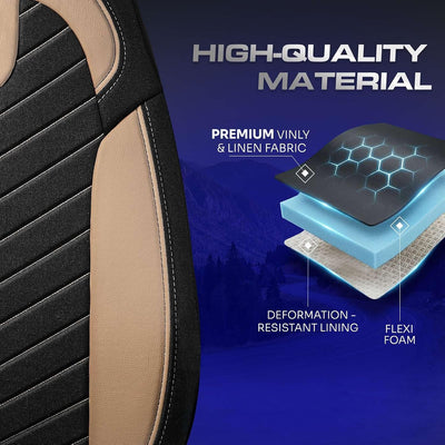 Custom Fit Truck Seat Cover for Peterbilt 579, 567, Linen Fabric, Includes Armrest Covers and Assebly Tool