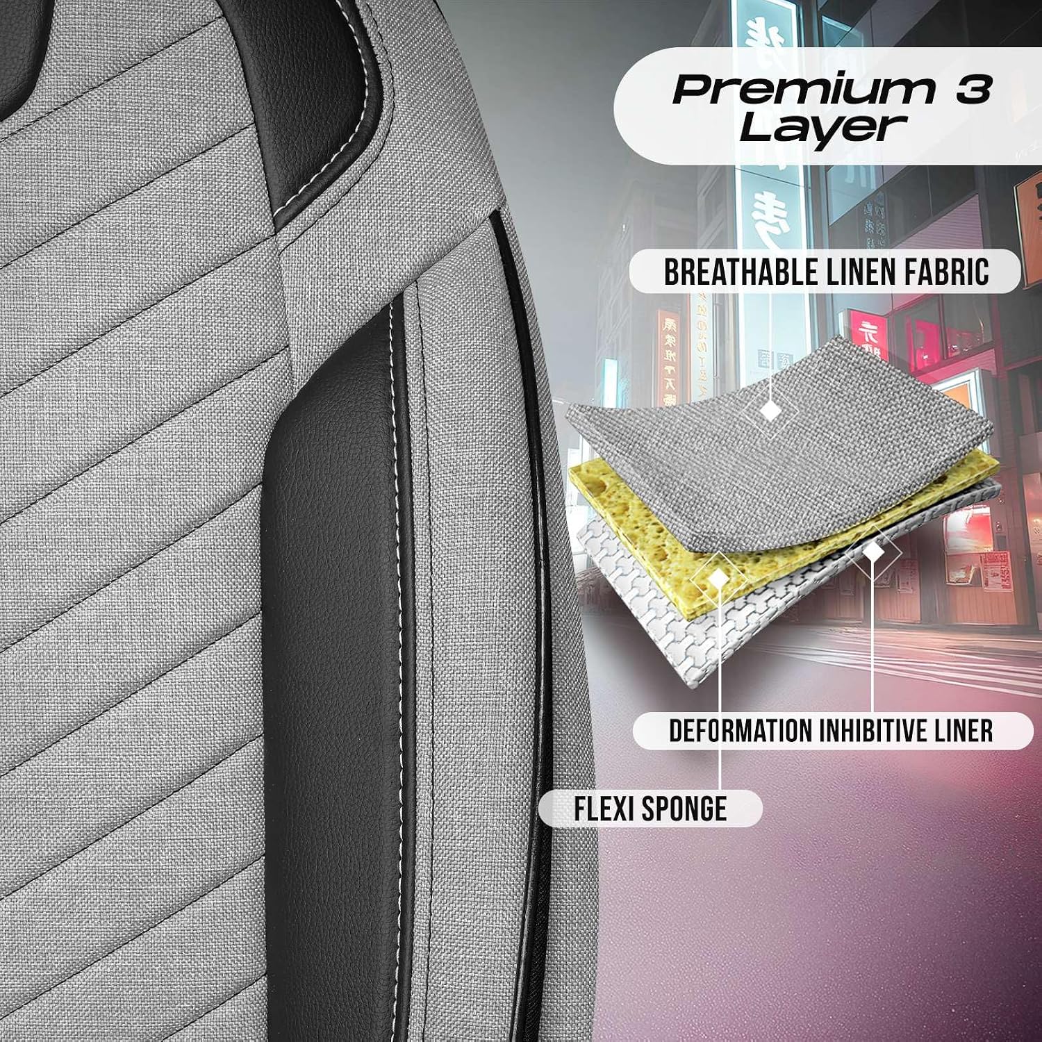 Premium Car Seat Covers Front Seat, Linen Car Seat Cover for SUV, Cars, Most Pickups, Car Seat Protector, Car Seat Covers Front Seats