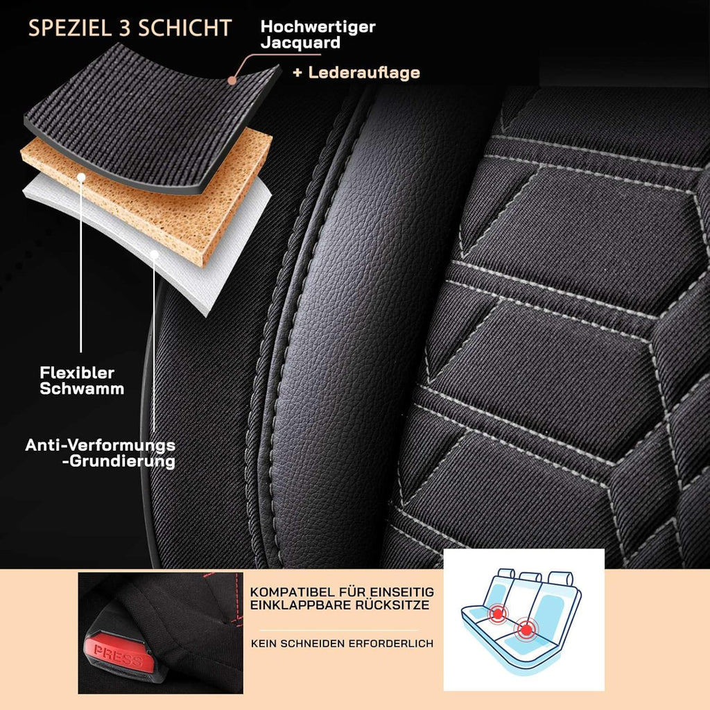 Venice Autositzbezüge für VW Polo, Jacquard Sitzauflage
